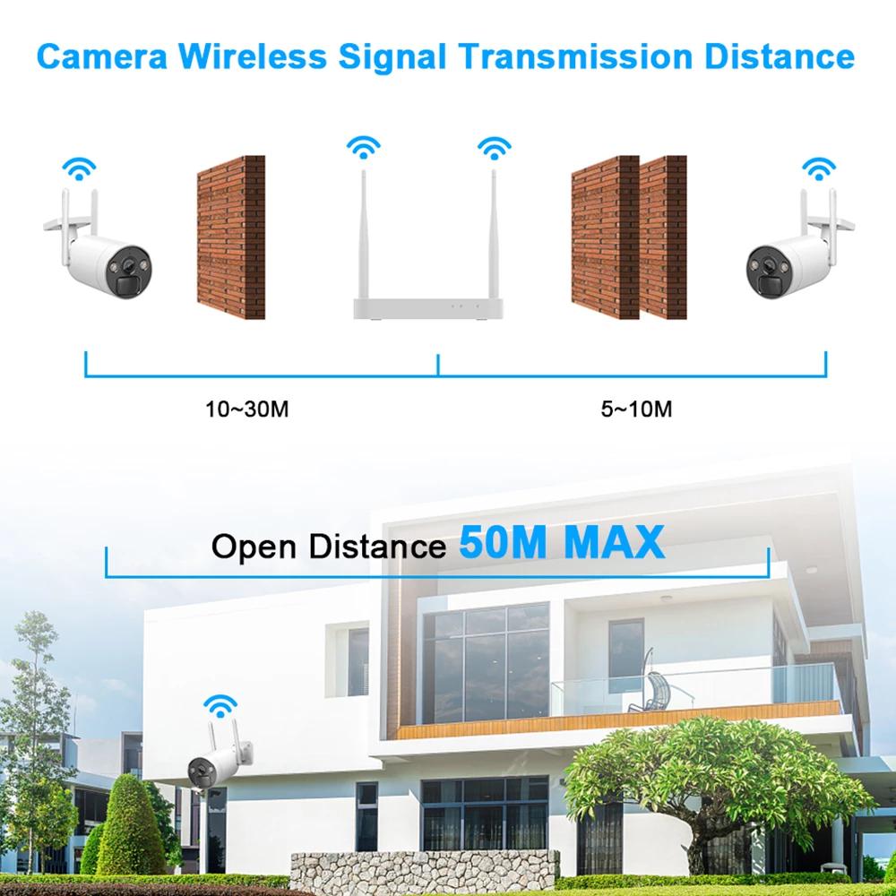 3MP 4ch Security Cam Outdoor Smart Ip Cctv WirelessSolar Panel Solar Camera System